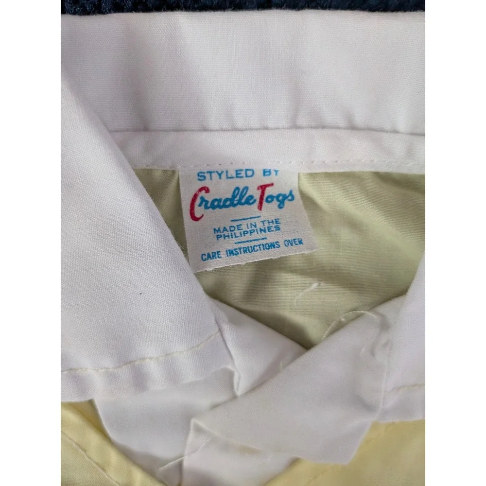 Cradle Togs Vintage 2 Piece Baby Boy Yellow Outfit Embroidered Duck 6-9 Months